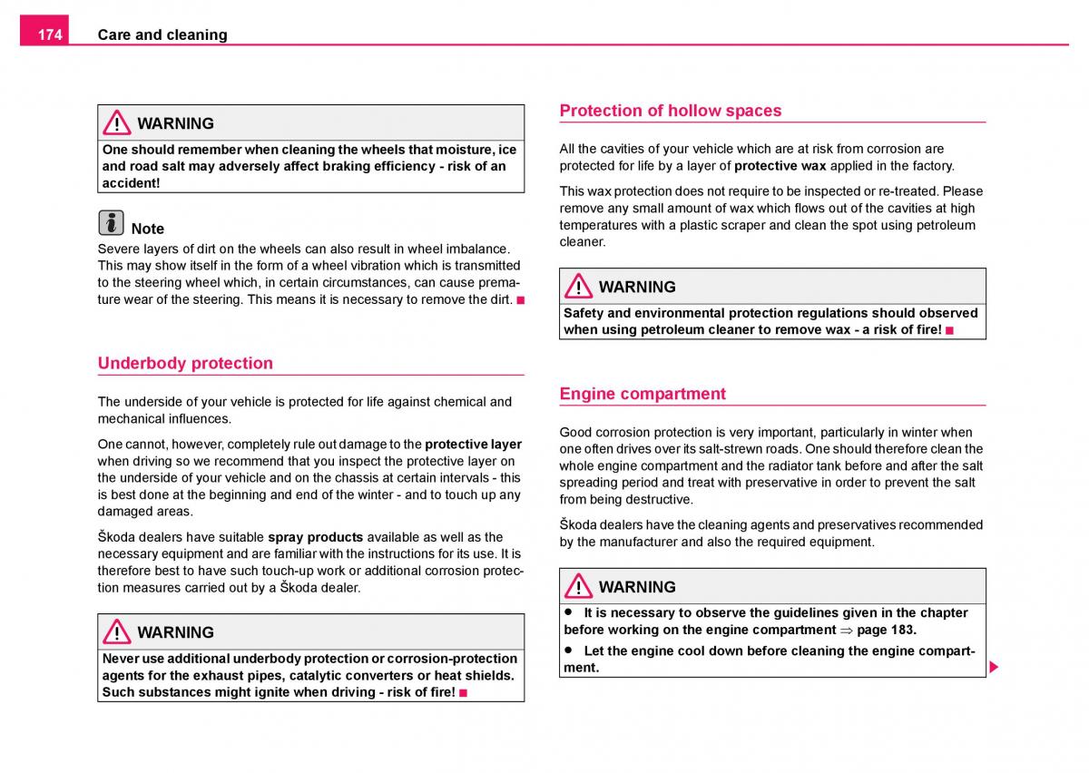 Skoda Fabia I 1 owners manual / page 175