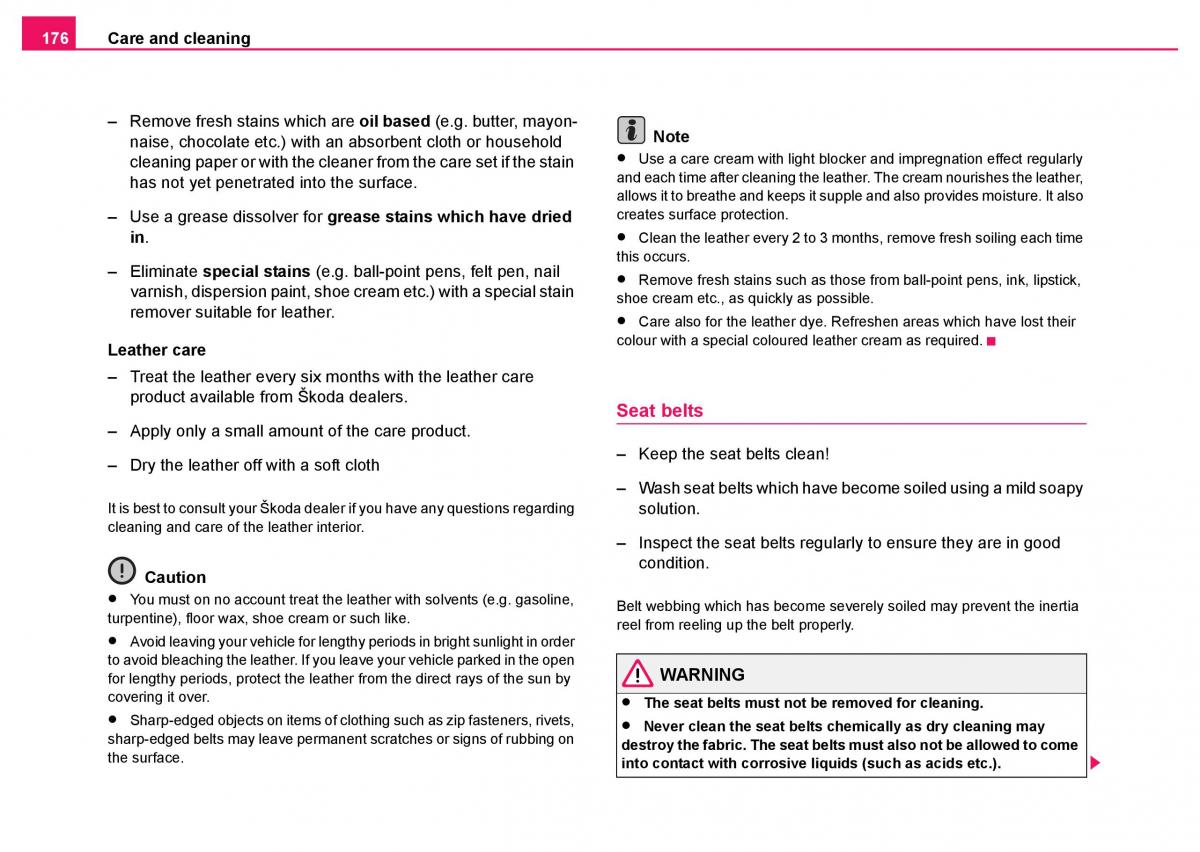 Skoda Fabia I 1 owners manual / page 177