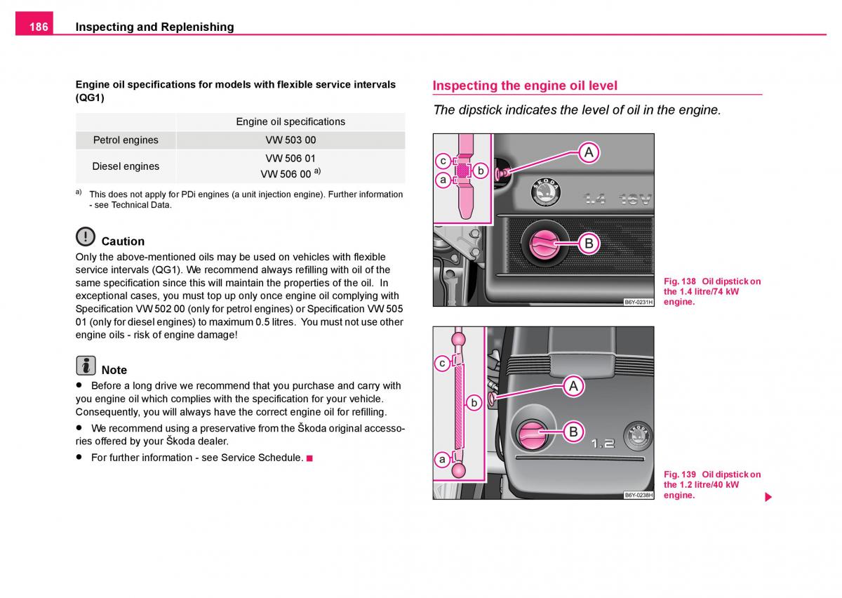 Skoda Fabia I 1 owners manual / page 187