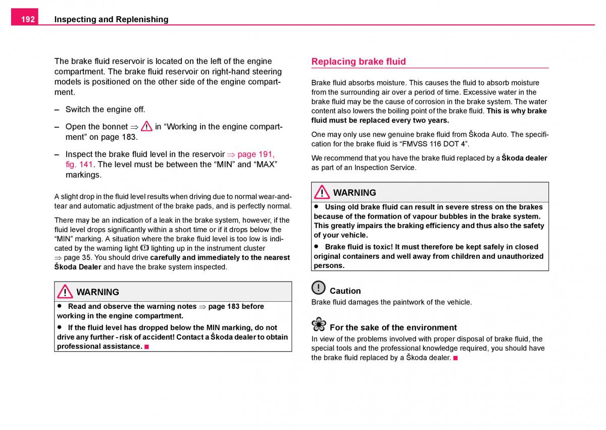 Skoda Fabia I 1 owners manual / page 193