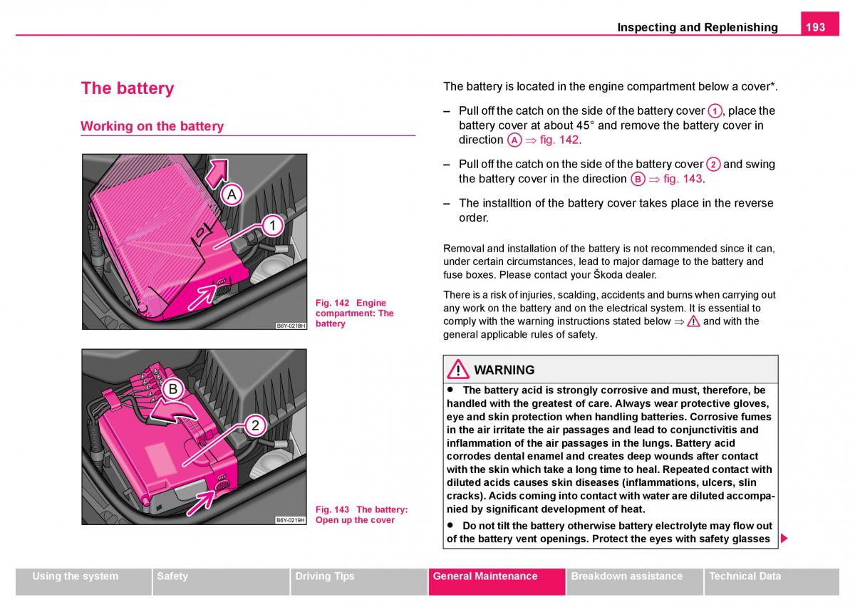 Skoda Fabia I 1 owners manual / page 194