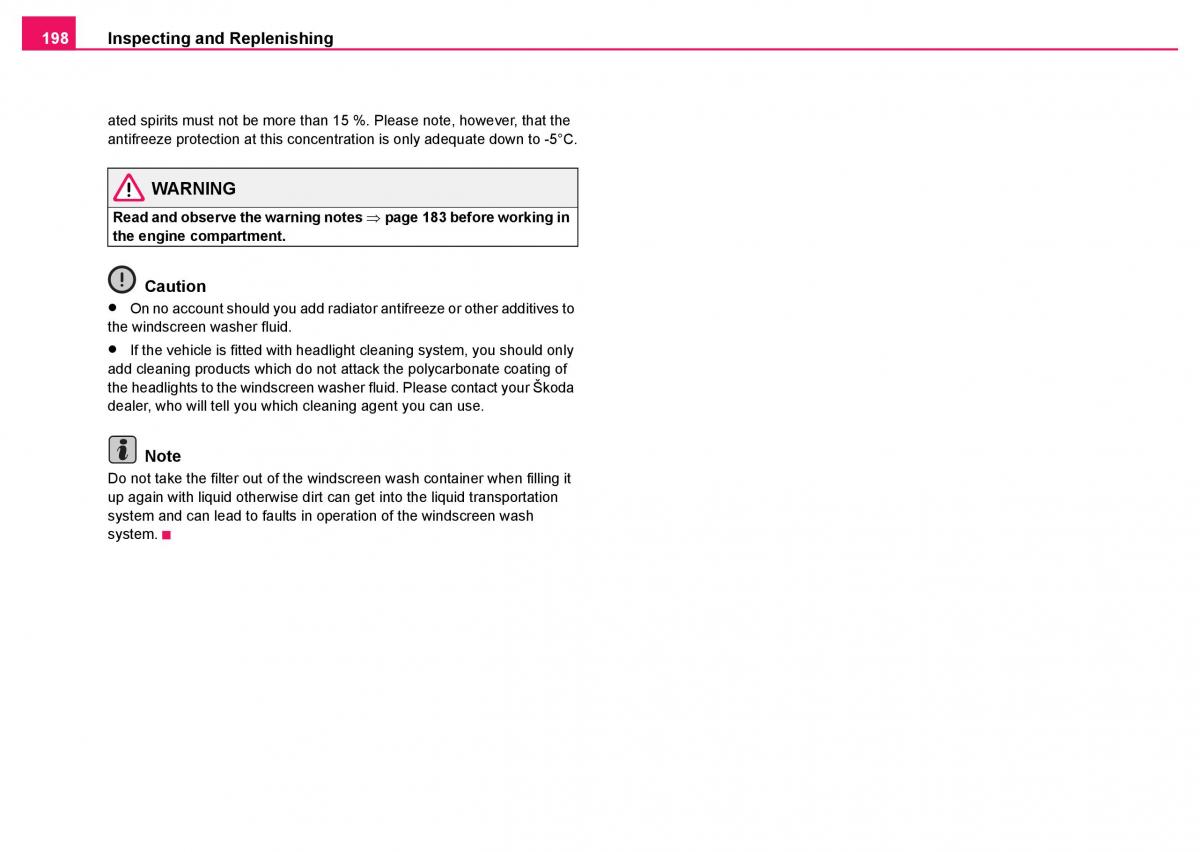 Skoda Fabia I 1 owners manual / page 199