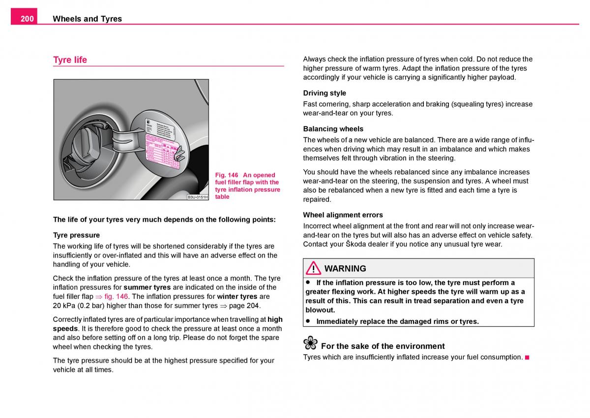 Skoda Fabia I 1 owners manual / page 201