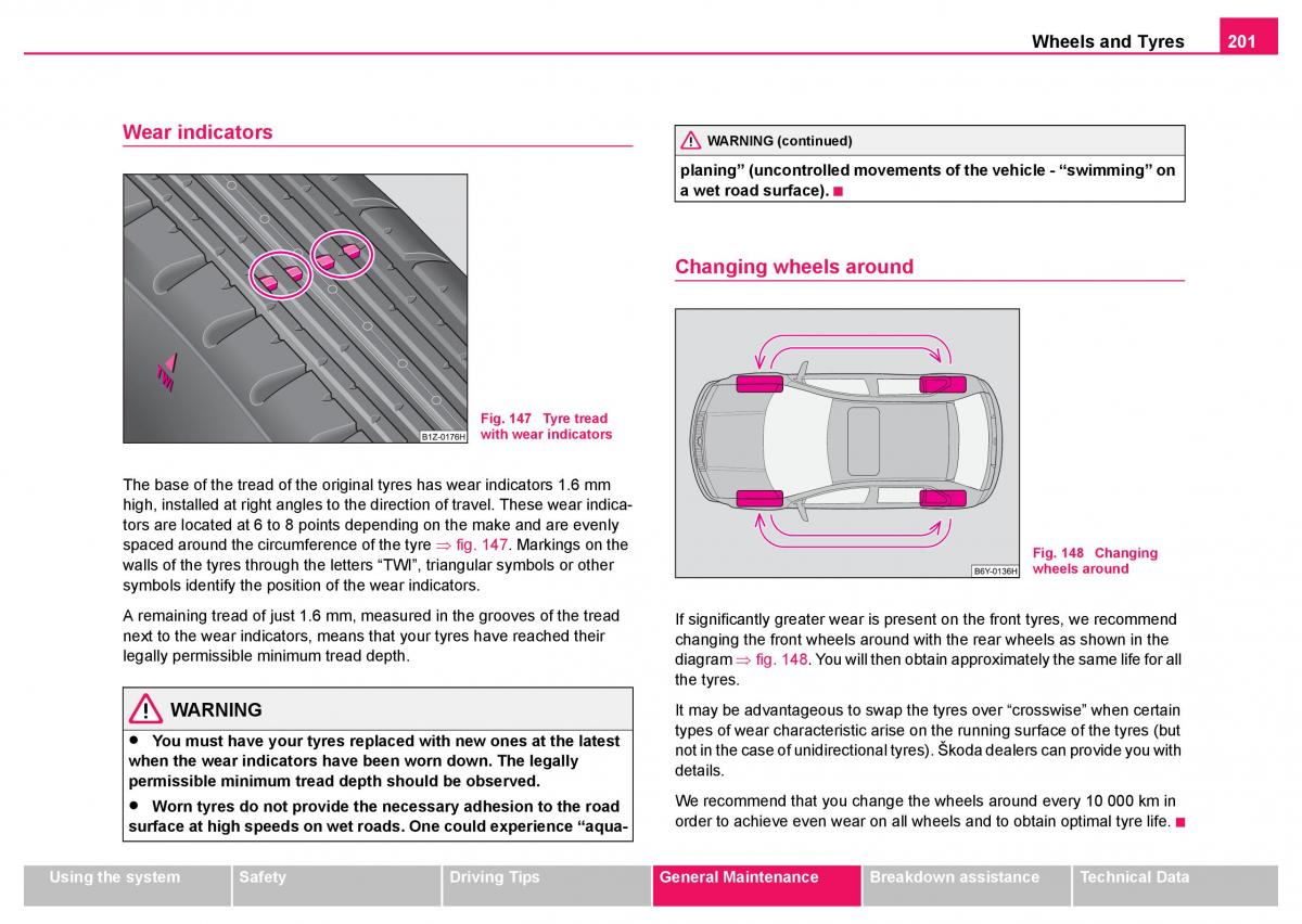 Skoda Fabia I 1 owners manual / page 202