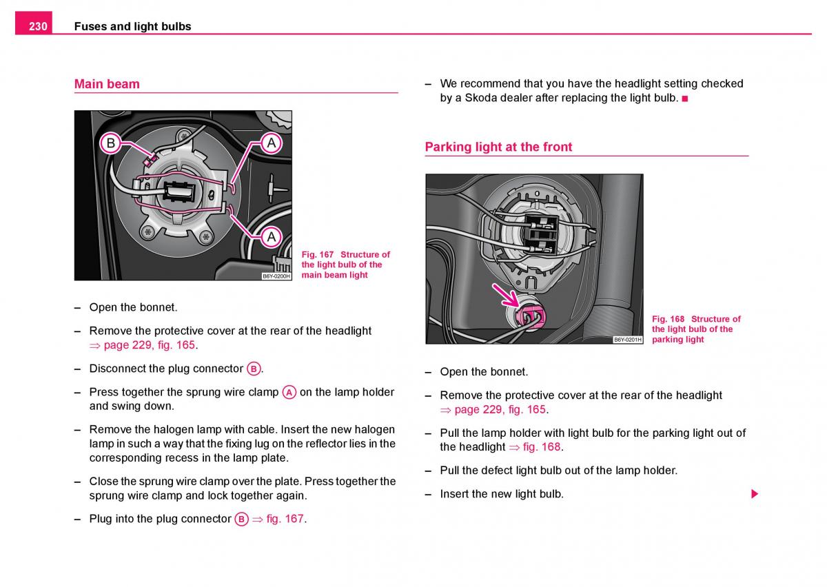 Skoda Fabia I 1 owners manual / page 231