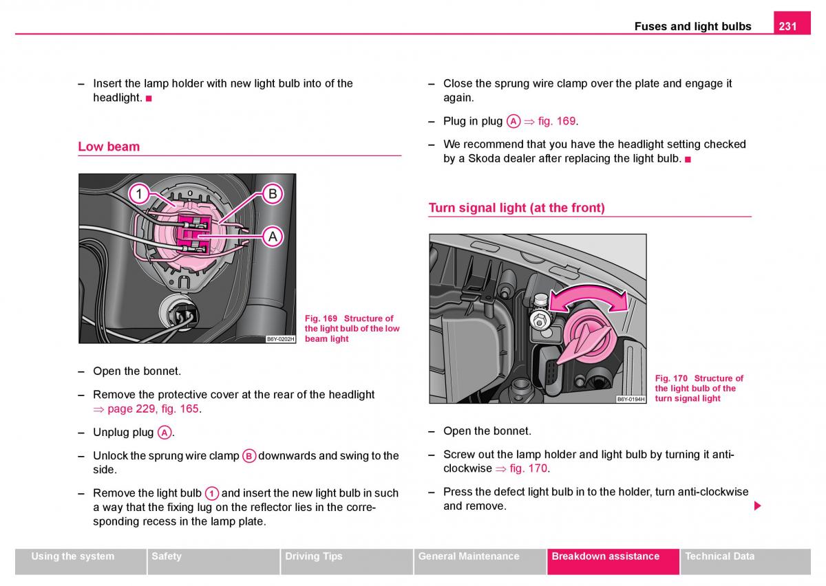 Skoda Fabia I 1 owners manual / page 232