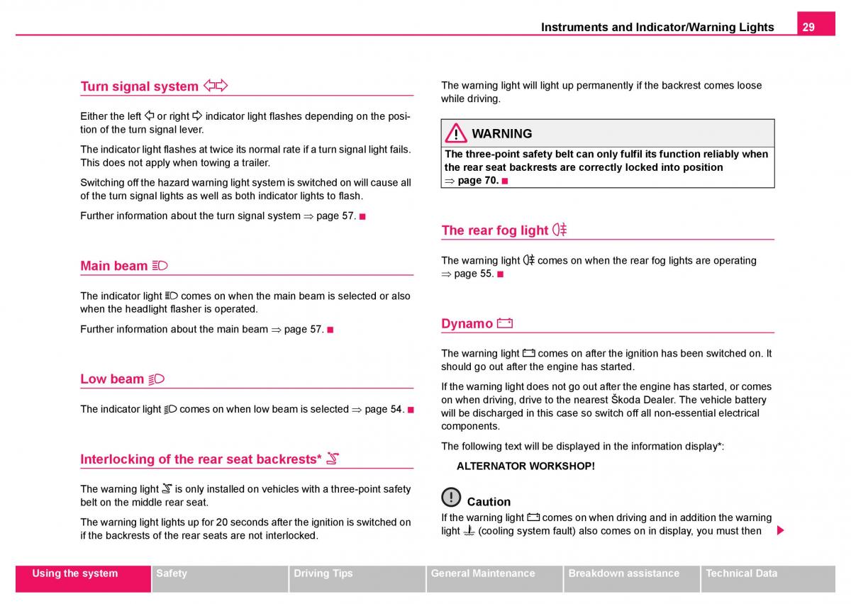 Skoda Fabia I 1 owners manual / page 30