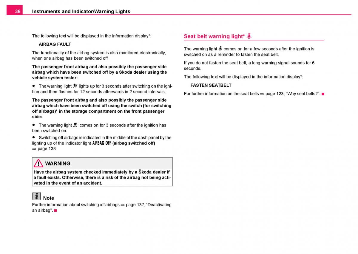 Skoda Fabia I 1 owners manual / page 37