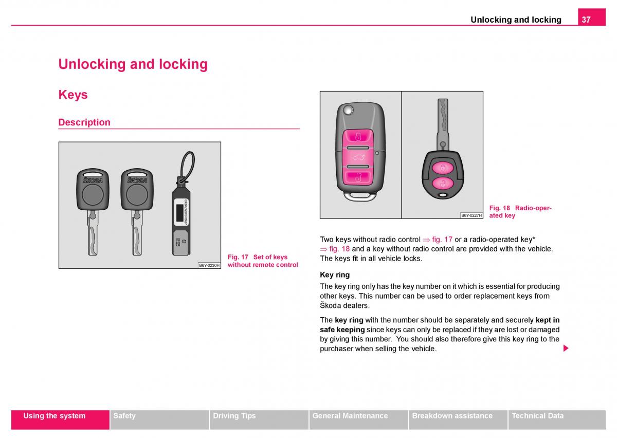 Skoda Fabia I 1 owners manual / page 38