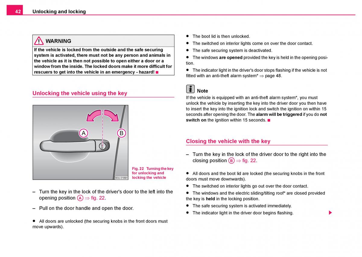 Skoda Fabia I 1 owners manual / page 43