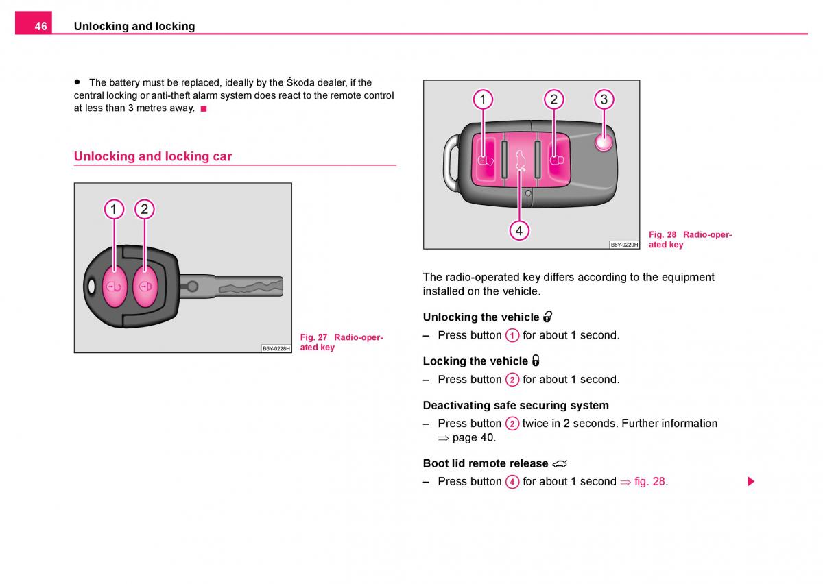 Skoda Fabia I 1 owners manual / page 47