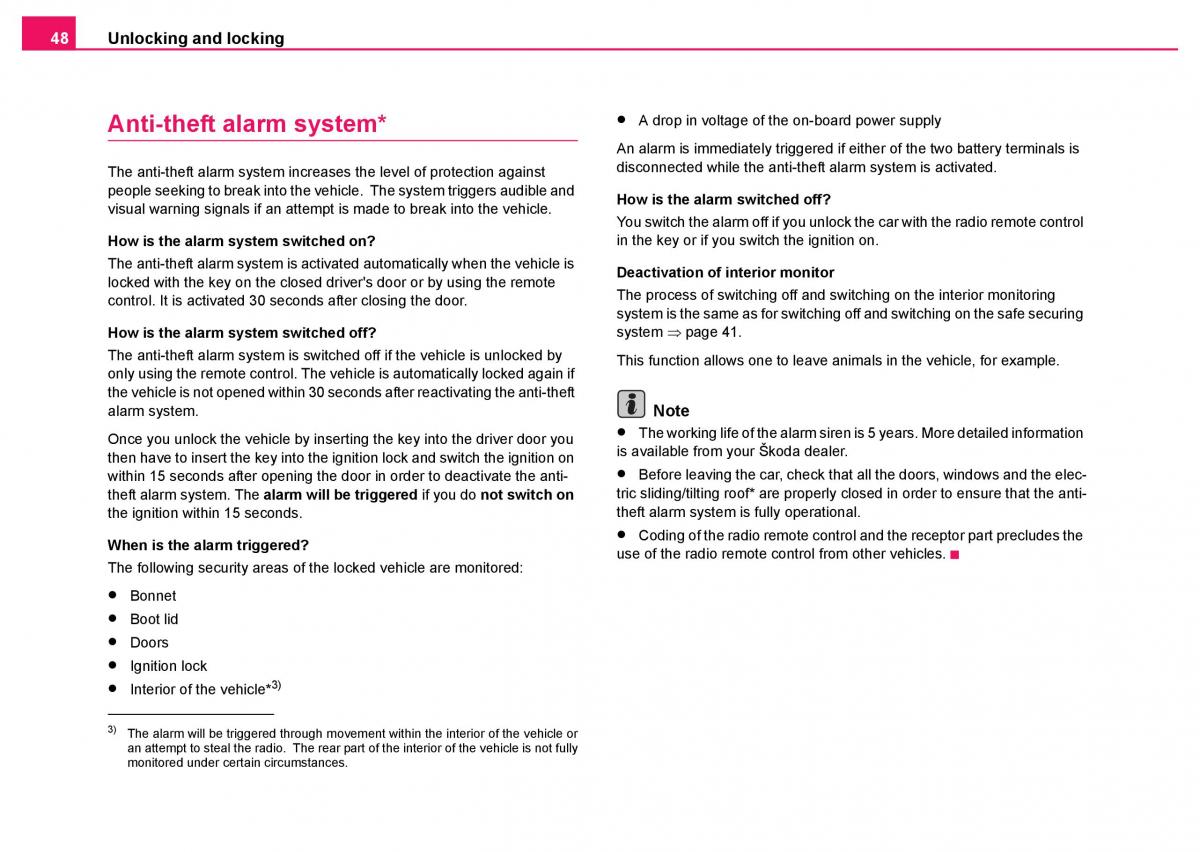 Skoda Fabia I 1 owners manual / page 49