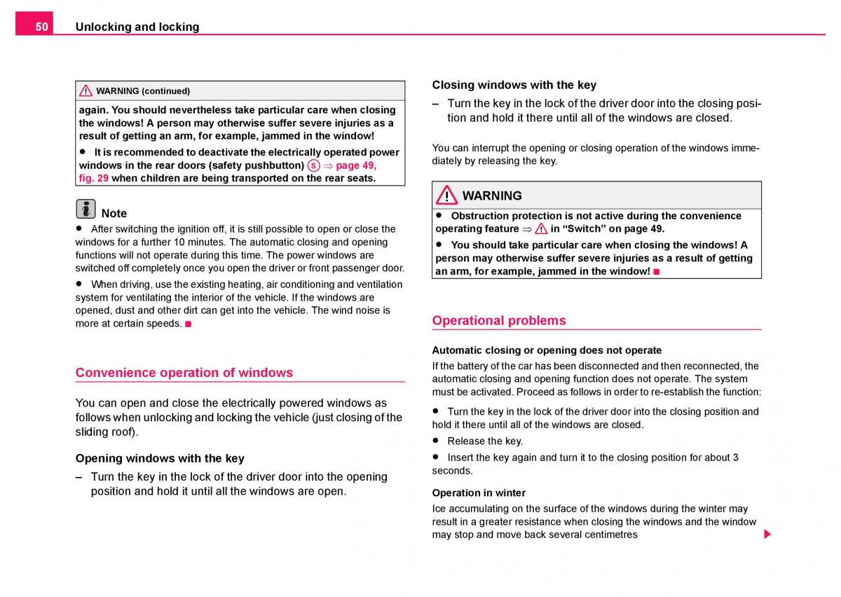 Skoda Fabia I 1 owners manual / page 51