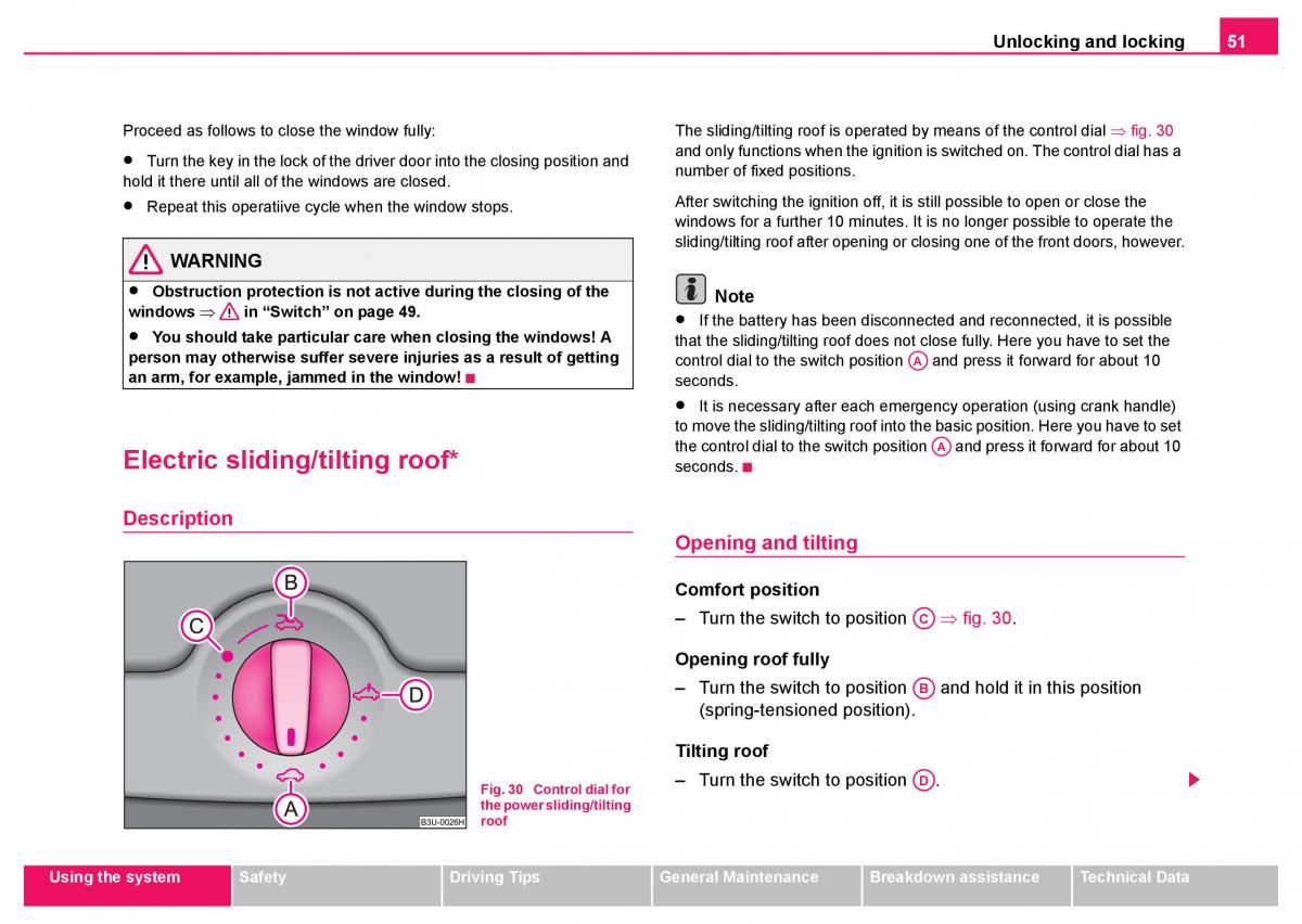 Skoda Fabia I 1 owners manual / page 52