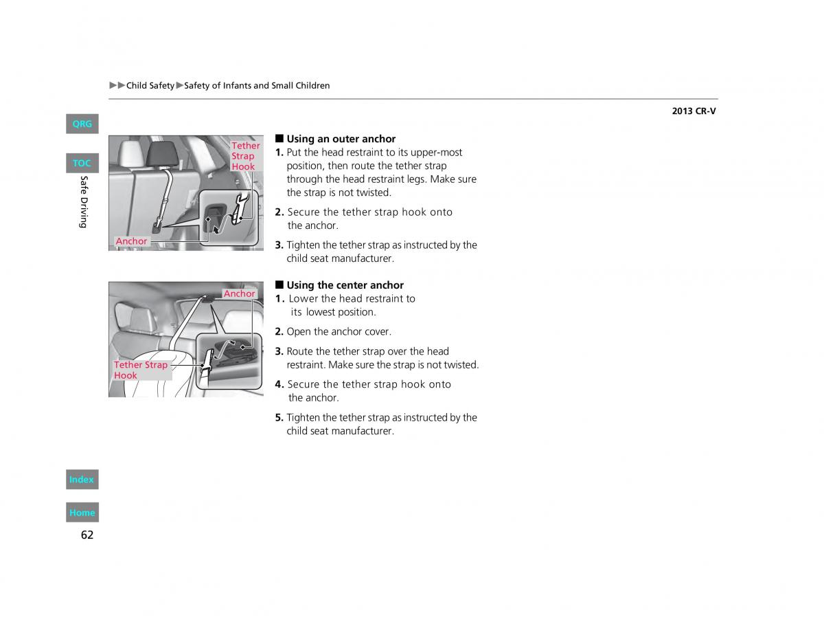 Honda CR V IV 4 owners manual / page 63