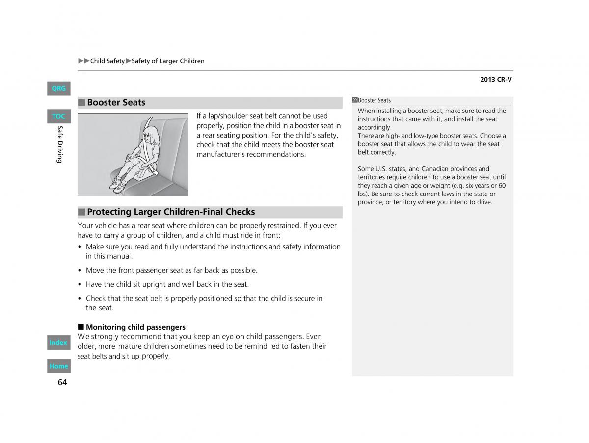 Honda CR V IV 4 owners manual / page 65