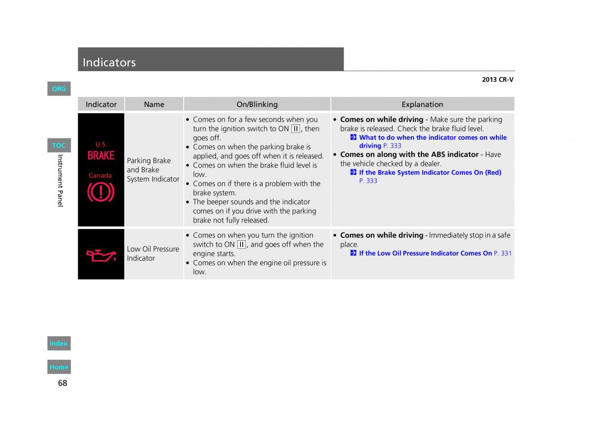 Honda CR V IV 4 owners manual / page 69