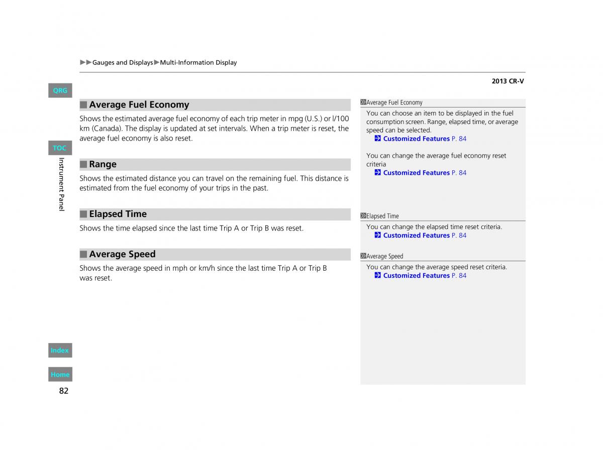 Honda CR V IV 4 owners manual / page 83