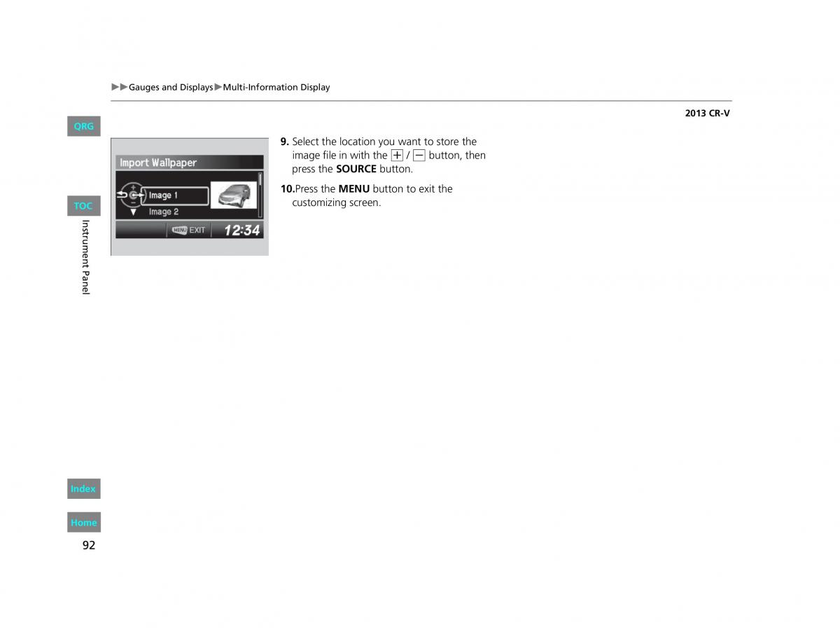 Honda CR V IV 4 owners manual / page 93