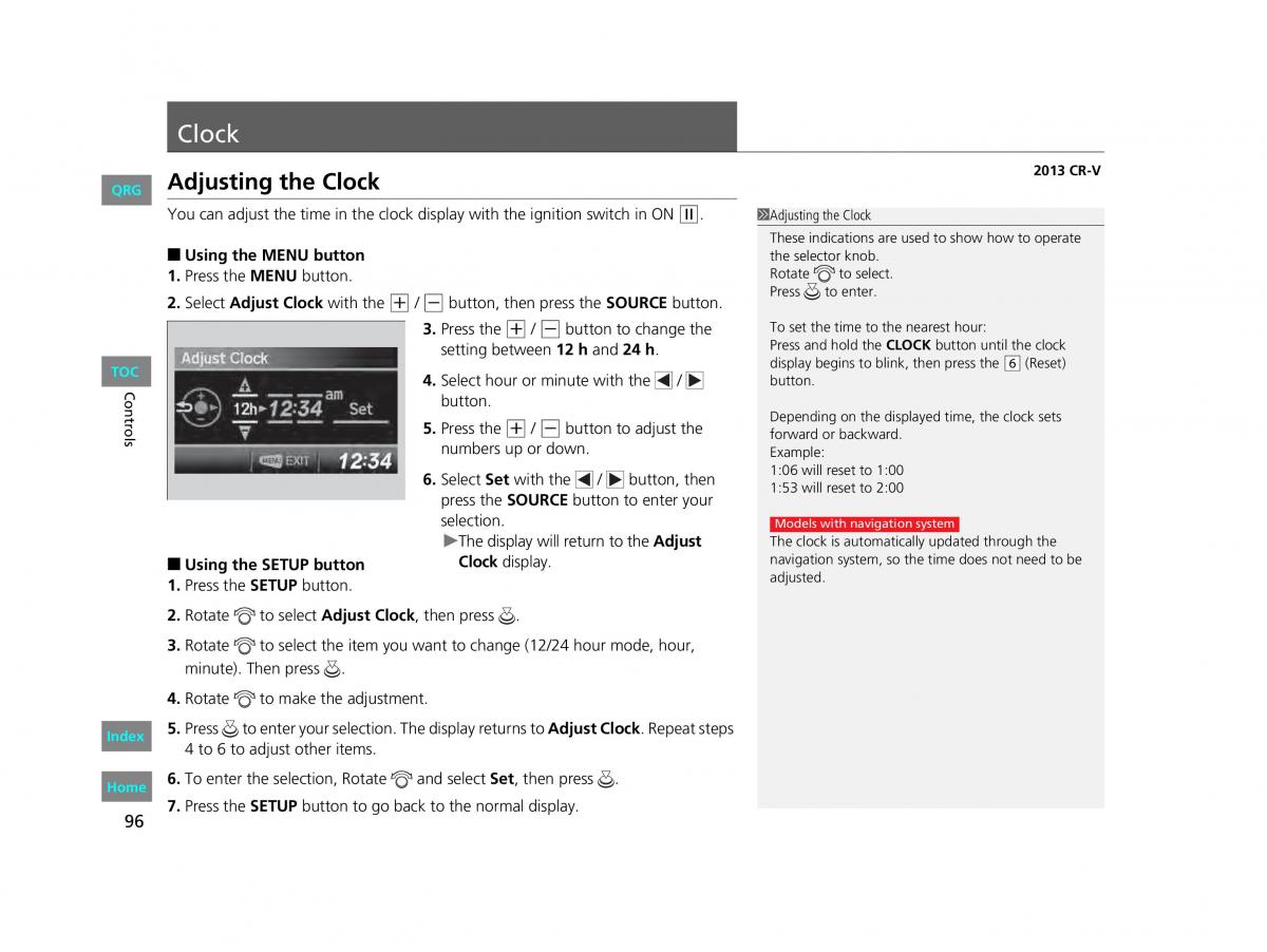 Honda CR V IV 4 owners manual / page 97