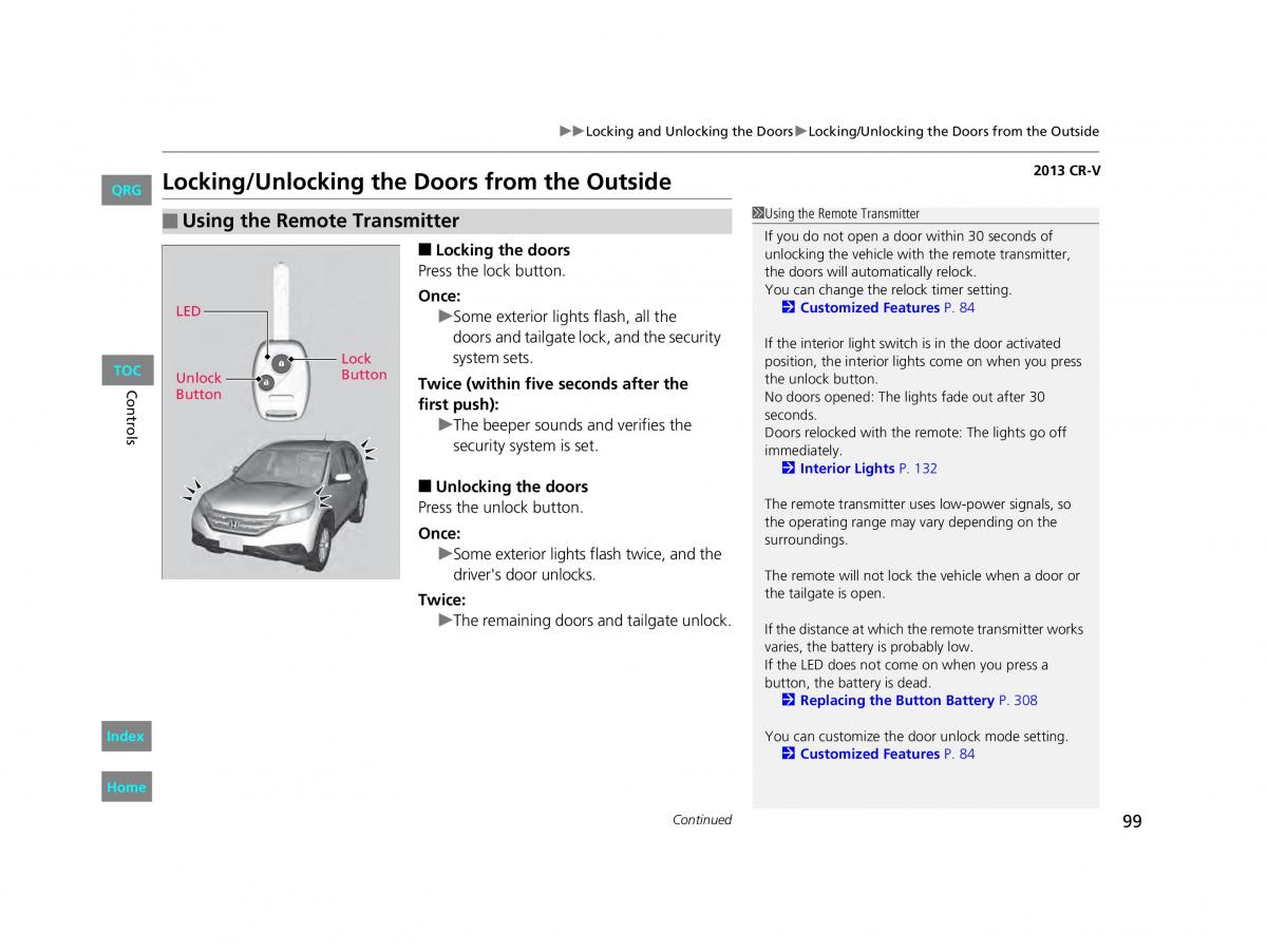 Honda CR V IV 4 owners manual / page 100