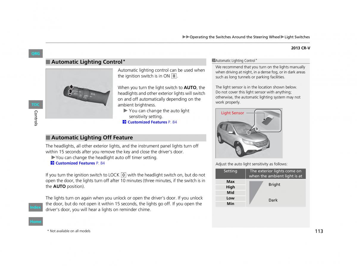 Honda CR V IV 4 owners manual / page 114