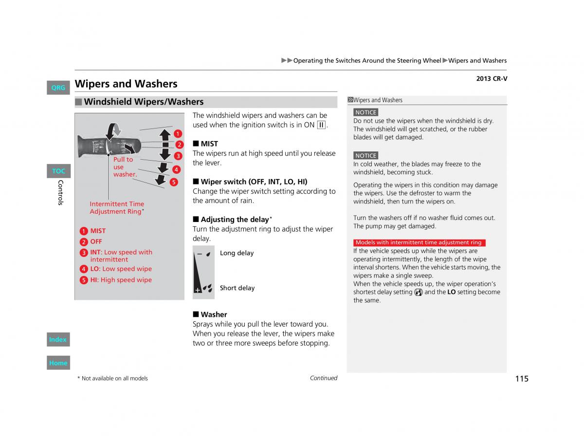 Honda CR V IV 4 owners manual / page 116