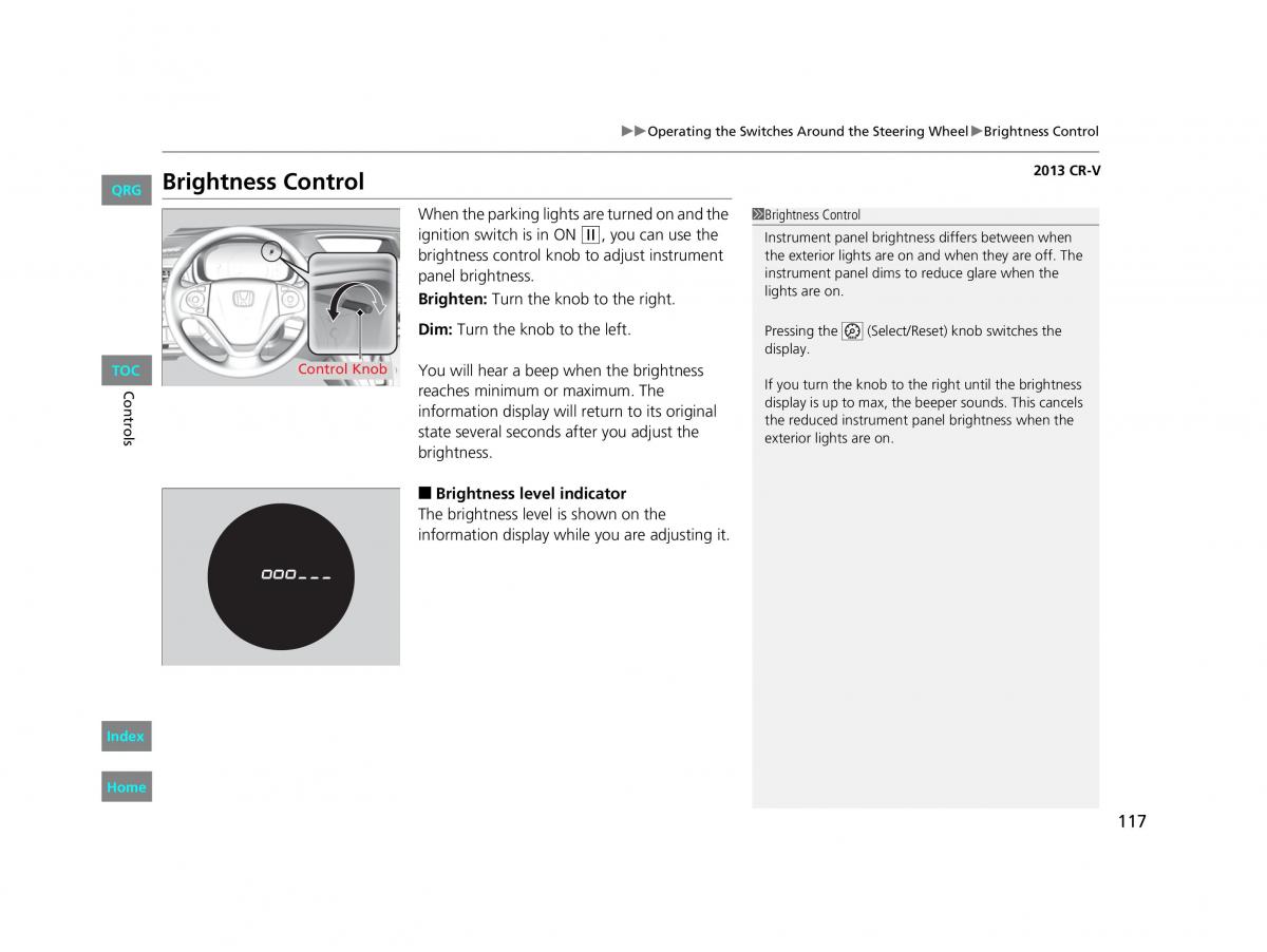 Honda CR V IV 4 owners manual / page 118