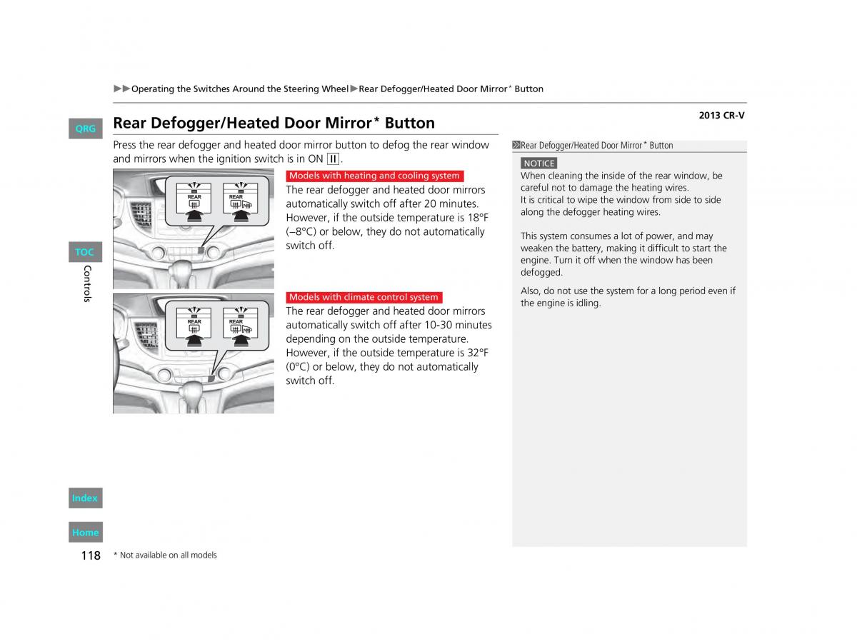 Honda CR V IV 4 owners manual / page 119