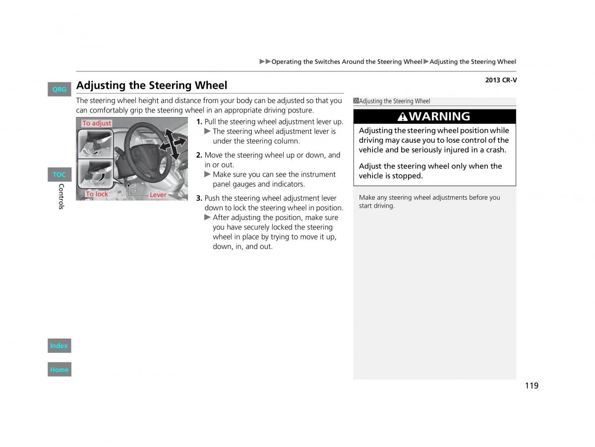 Honda CR V IV 4 owners manual / page 120