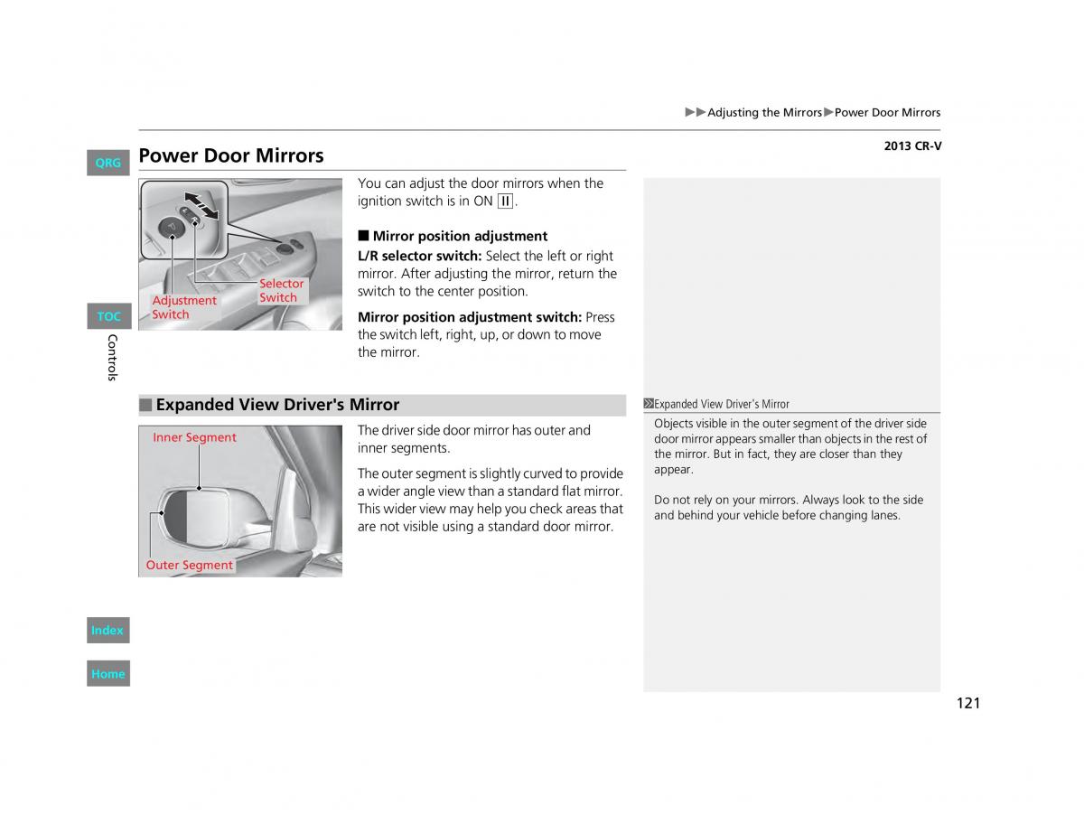 Honda CR V IV 4 owners manual / page 122