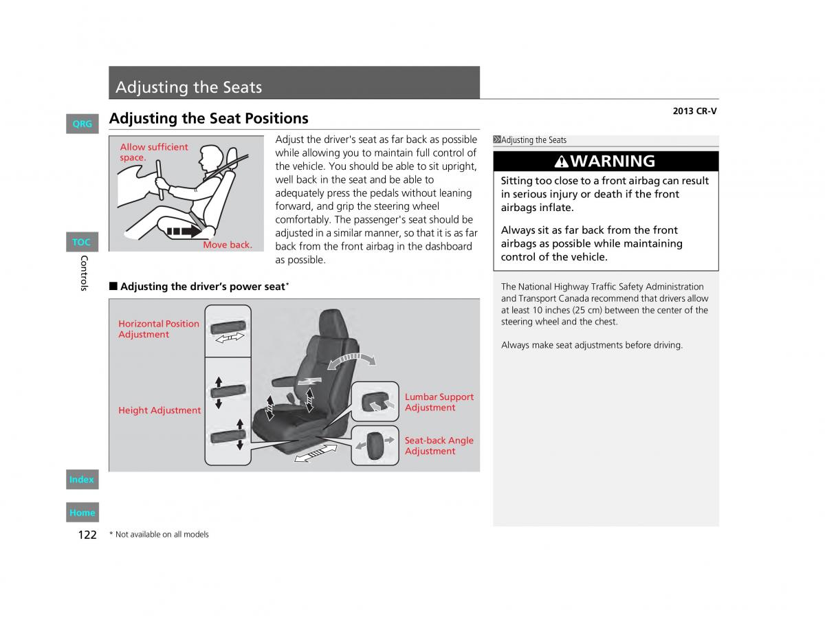 Honda CR V IV 4 owners manual / page 123