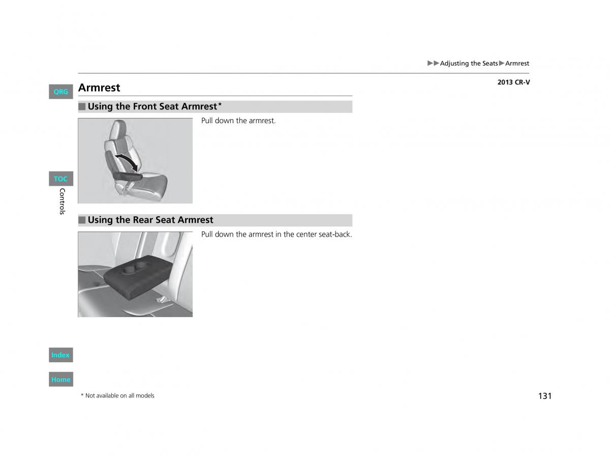 Honda CR V IV 4 owners manual / page 132