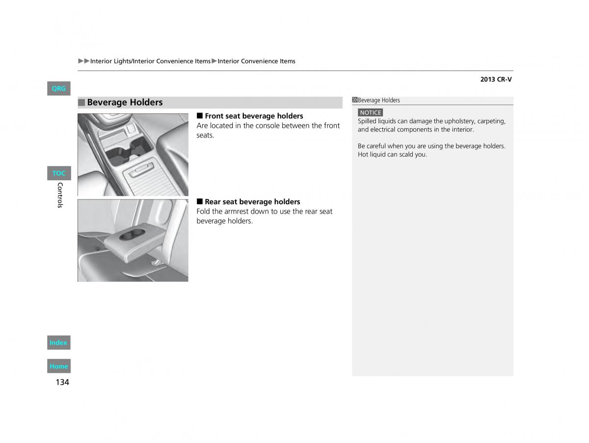 Honda CR V IV 4 owners manual / page 135