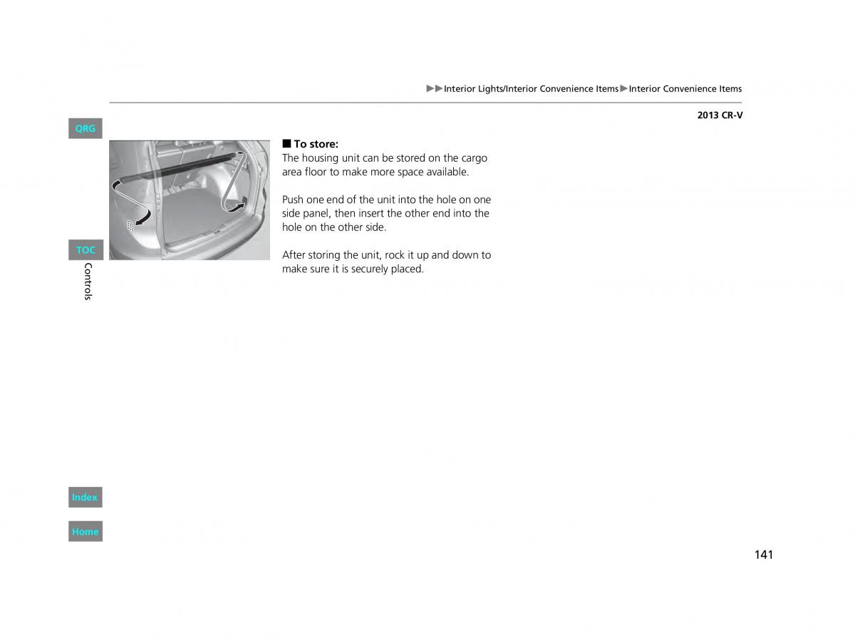 Honda CR V IV 4 owners manual / page 142