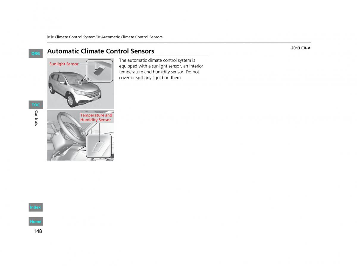 Honda CR V IV 4 owners manual / page 149