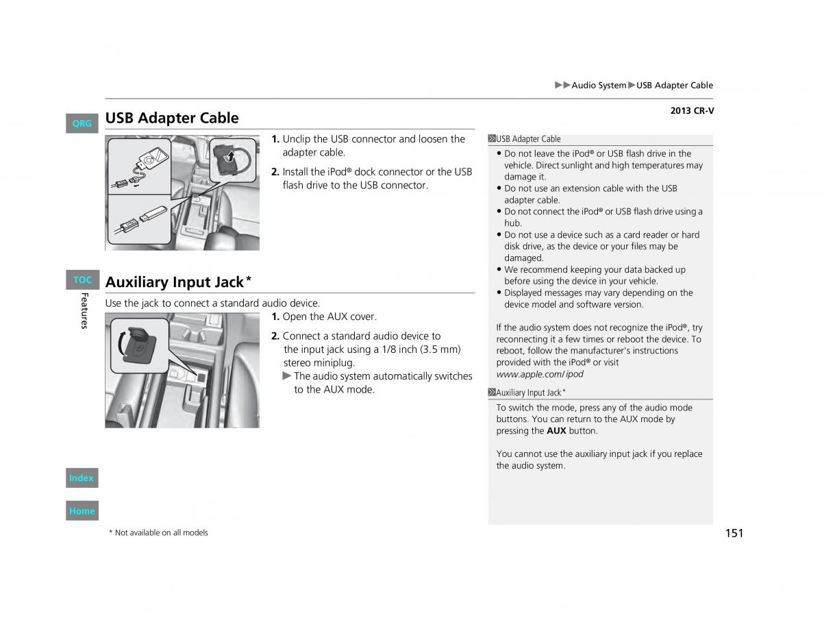 Honda CR V IV 4 owners manual / page 152