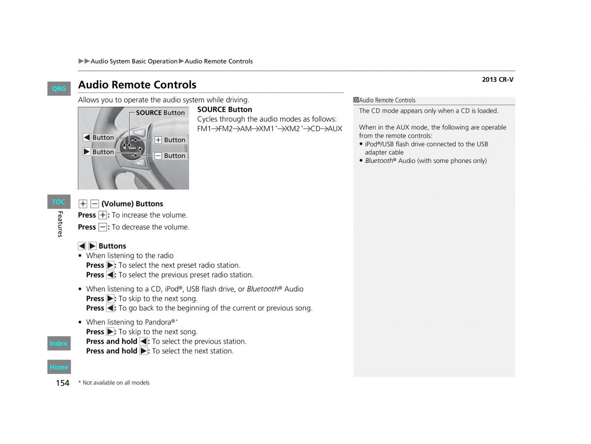 Honda CR V IV 4 owners manual / page 155