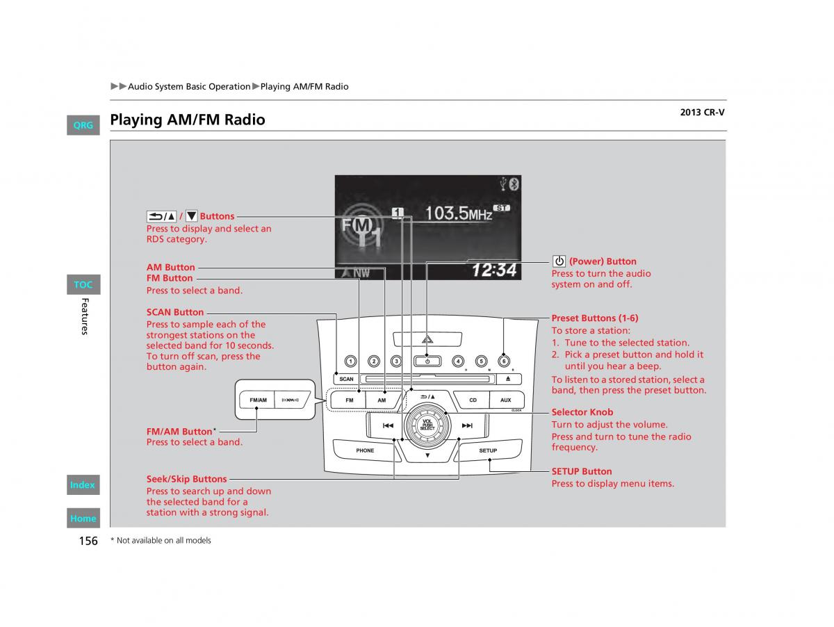 Honda CR V IV 4 owners manual / page 157