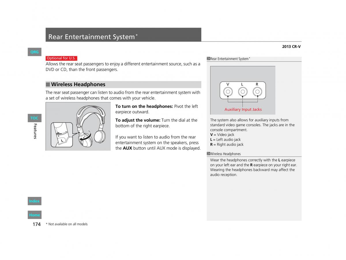 Honda CR V IV 4 owners manual / page 175