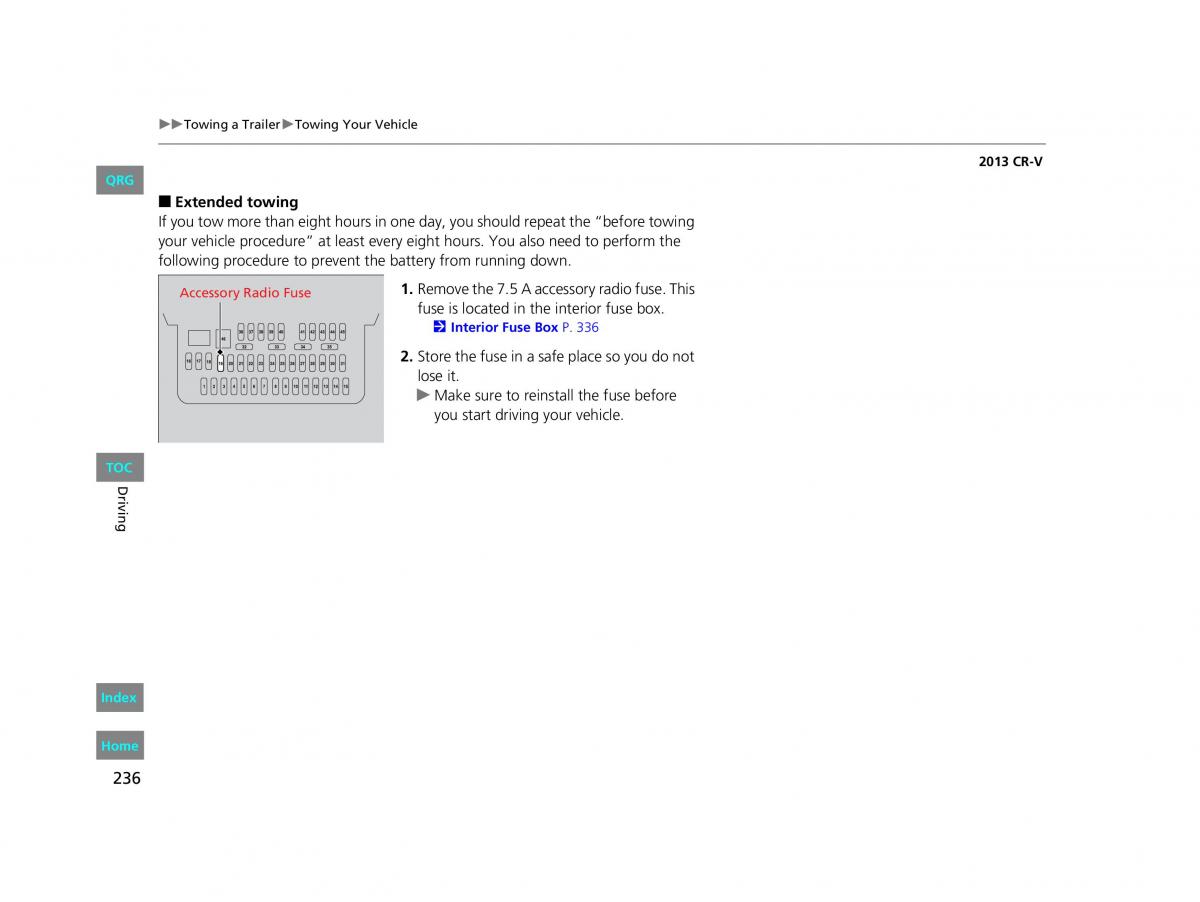 Honda CR V IV 4 owners manual / page 237