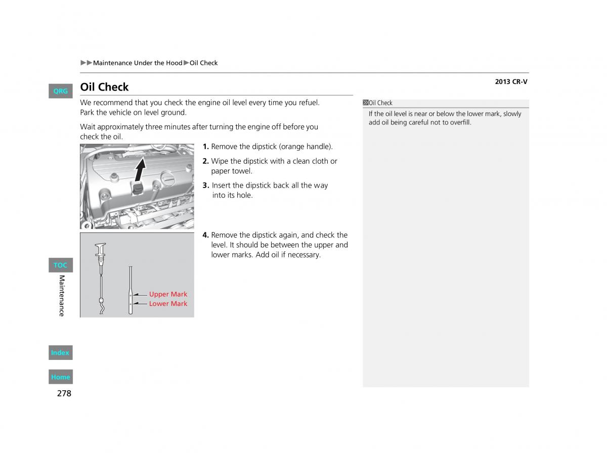 Honda CR V IV 4 owners manual / page 279