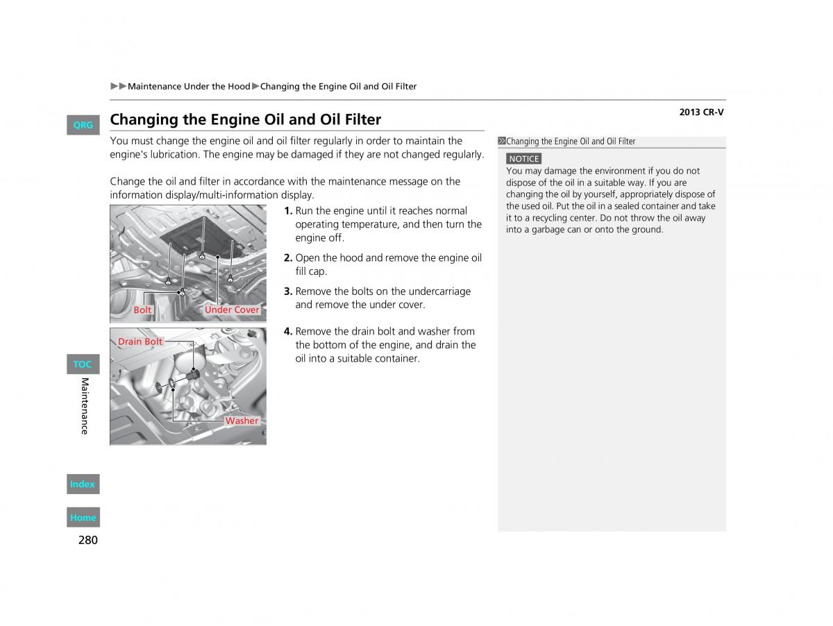 Honda CR V IV 4 owners manual / page 281