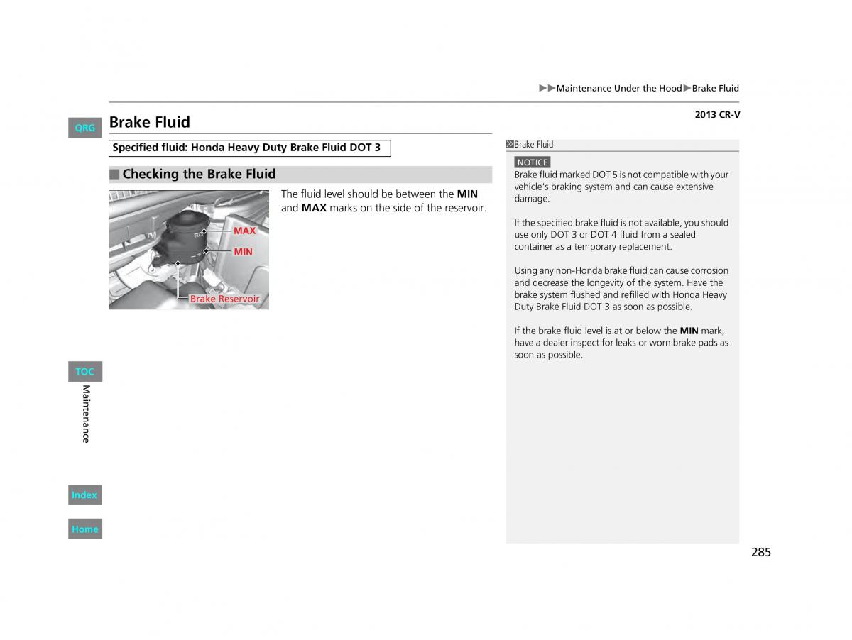 Honda CR V IV 4 owners manual / page 286