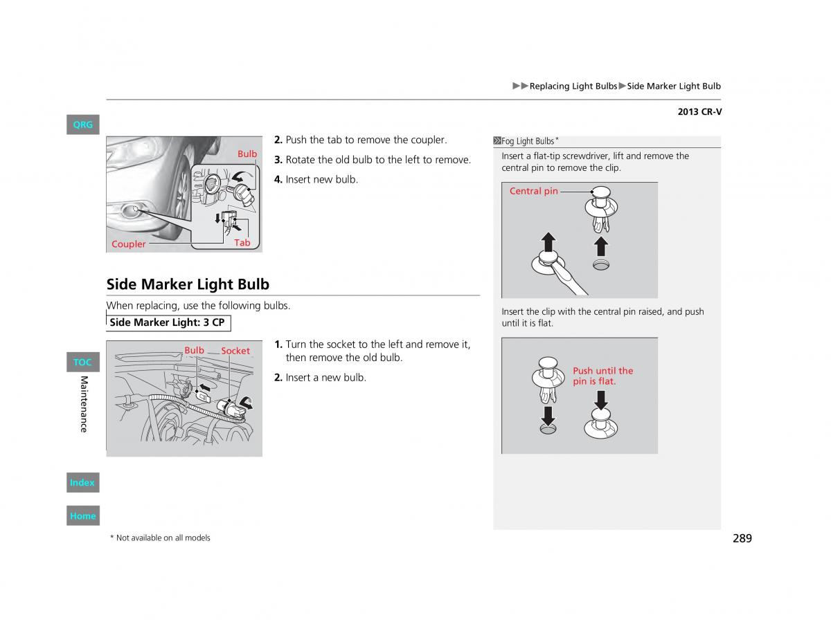 Honda CR V IV 4 owners manual / page 290