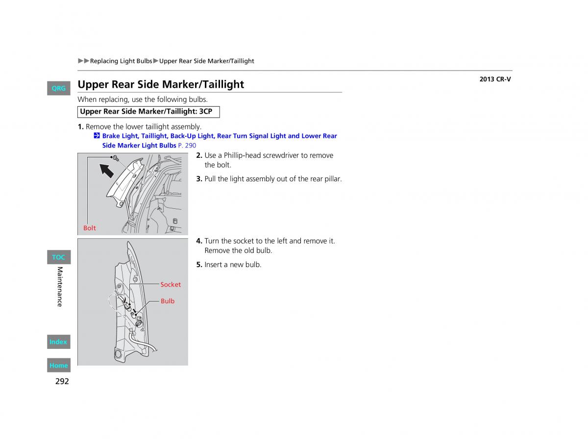 Honda CR V IV 4 owners manual / page 293