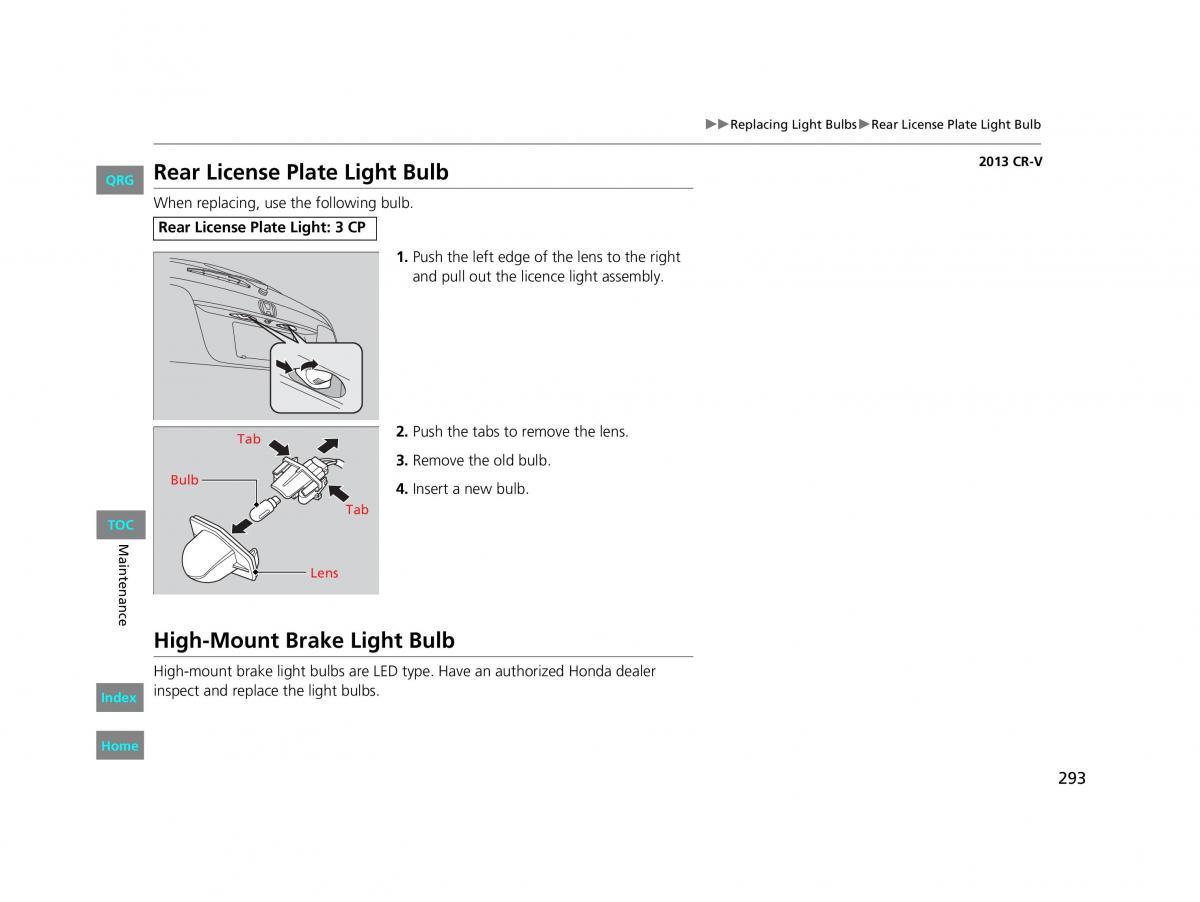 Honda CR V IV 4 owners manual / page 294