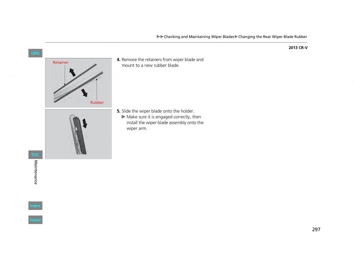 Honda CR V IV 4 owners manual / page 298