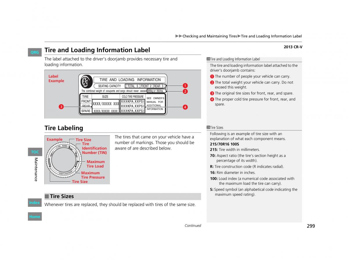 Honda CR V IV 4 owners manual / page 300