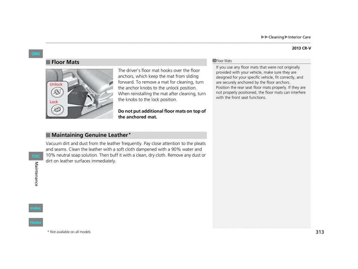 Honda CR V IV 4 owners manual / page 314